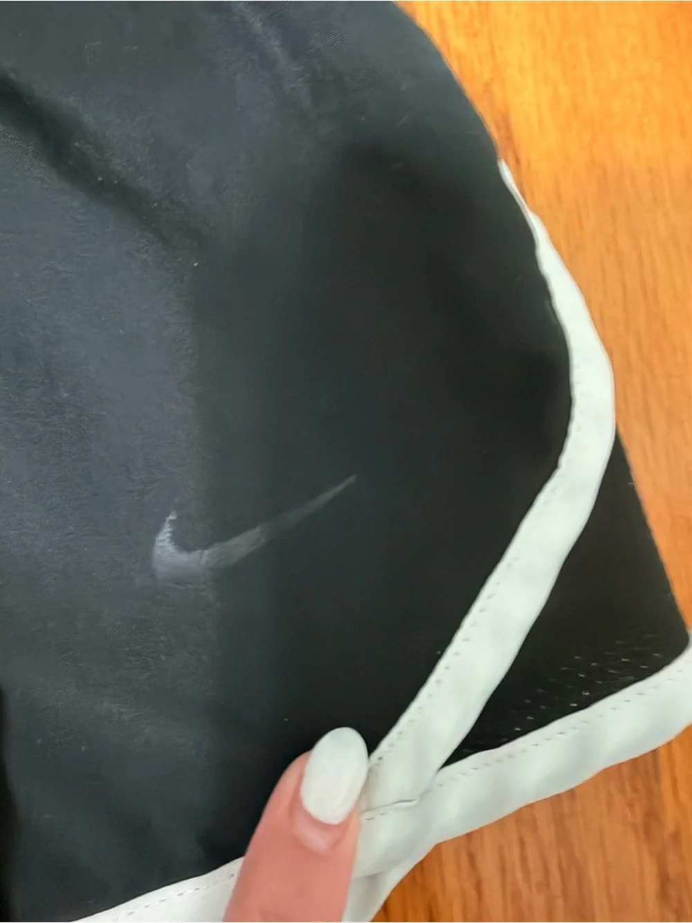 Nike Black Women's Athletic Dolphin Shorts with White Piping